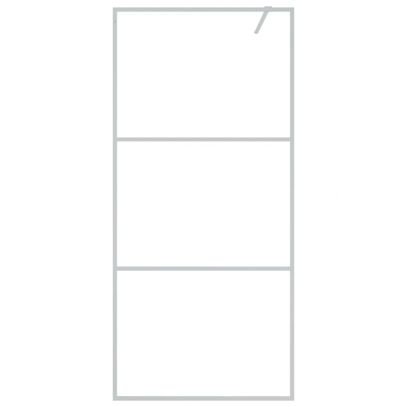 Duschwand für Begehbare Dusche Silbern 90x195cm ESG-Klarglas