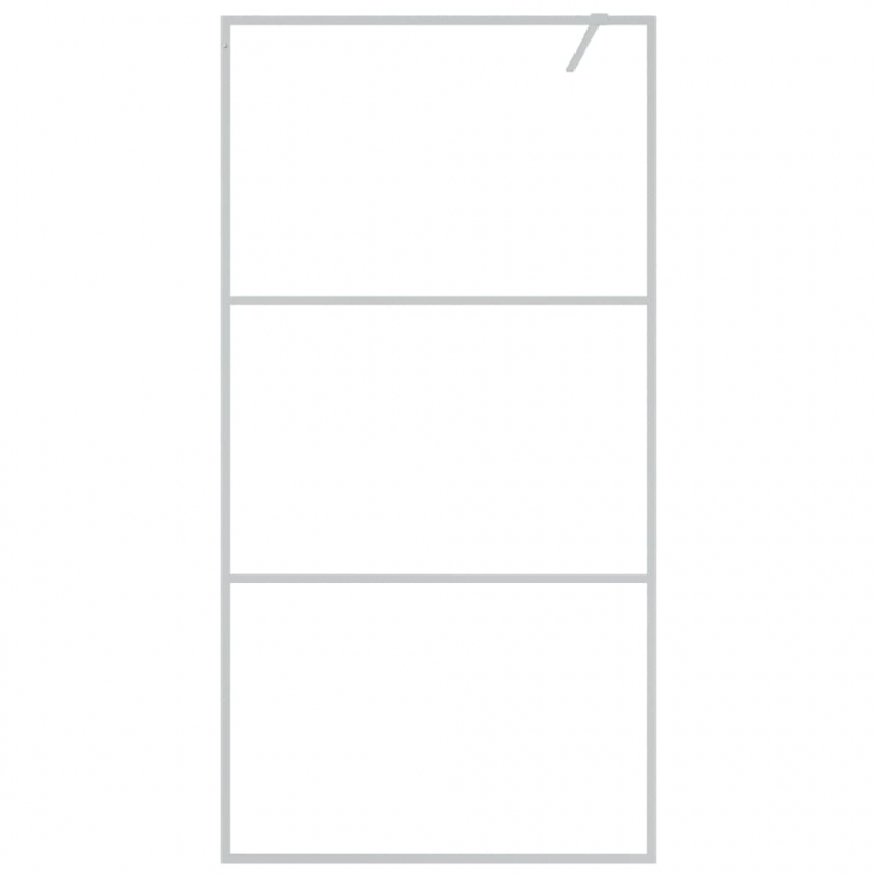 Duschwand für Begehbare Dusche Silbern 100x195 cm ESG-Klarglas