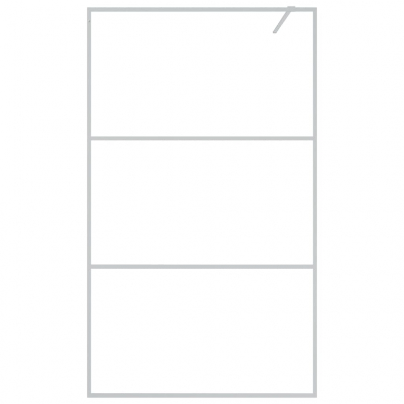 Duschwand für Begehbare Dusche Silbern 115x195 cm ESG-Klarglas