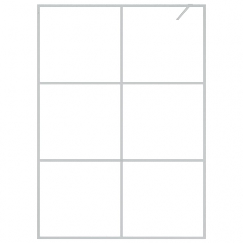 Duschwand für Begehbare Dusche Silbern 140x195 cm ESG-Klarglas