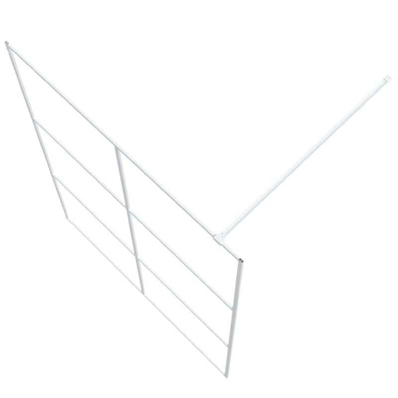 Duschwand für Begehbare Dusche Weiß 140x195 cm ESG-Klarglas