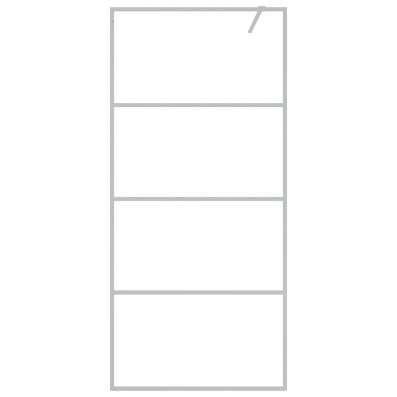 Duschwand für Begehbare Dusche Silbern 90x195cm ESG-Klarglas