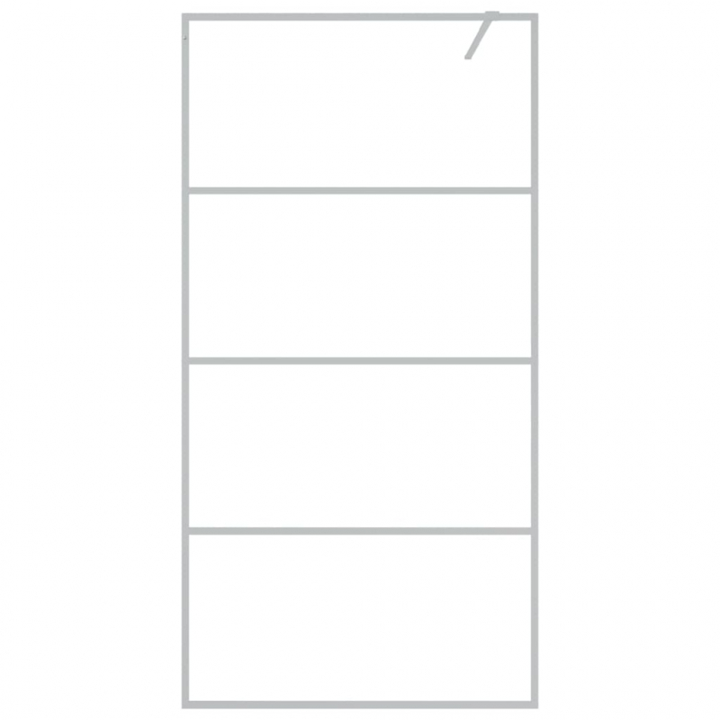 Duschwand für Begehbare Dusche Silbern 100x195 cm ESG-Klarglas