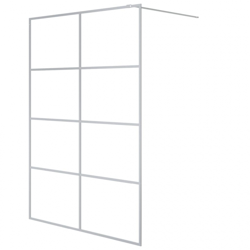 Duschwand für Begehbare Dusche Silbern 140x195 cm ESG-Klarglas