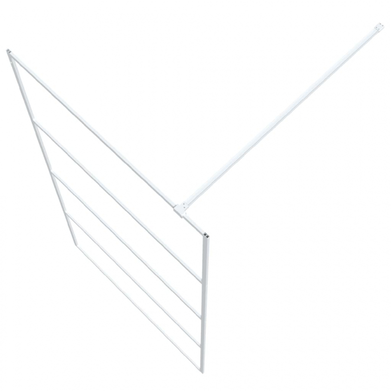 Duschwand für Begehbare Dusche Weiß 100x195 cm ESG-Klarglas