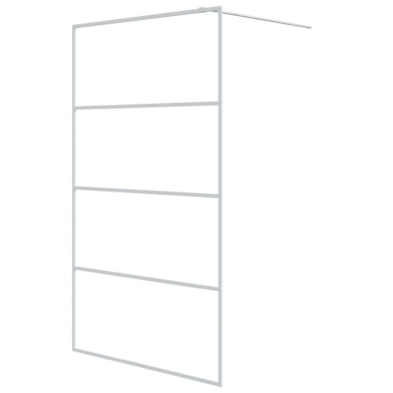 Duschwand für Begehbare Dusche Weiß 115x195 cm ESG-Klarglas