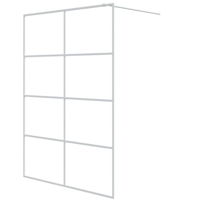 Duschwand für Begehbare Dusche Weiß 140x195 cm ESG-Klarglas