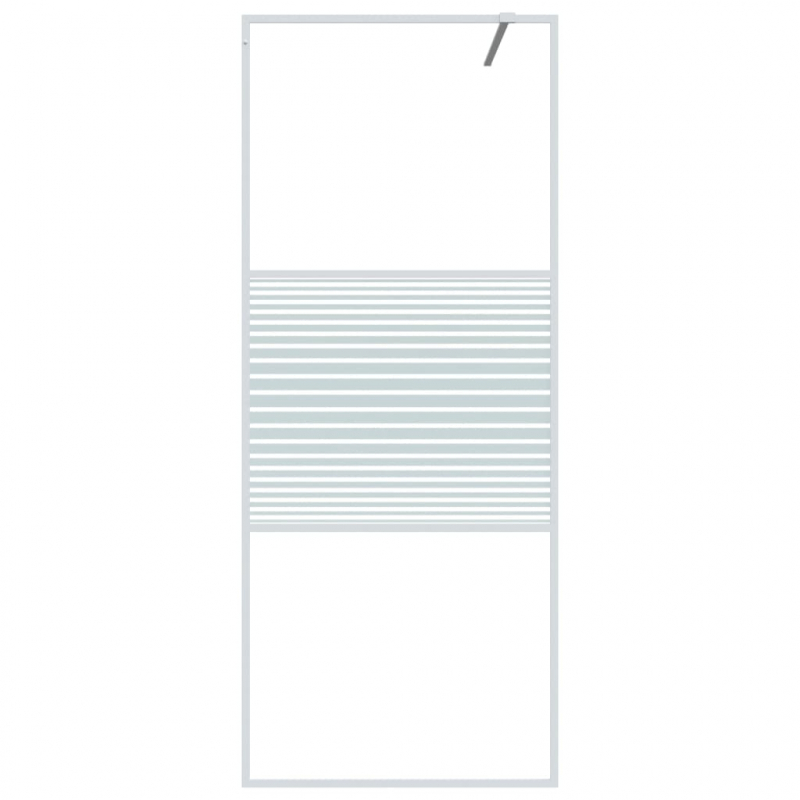 Duschwand für Begehbare Dusche Weiß 80x195 cm ESG-Klarglas