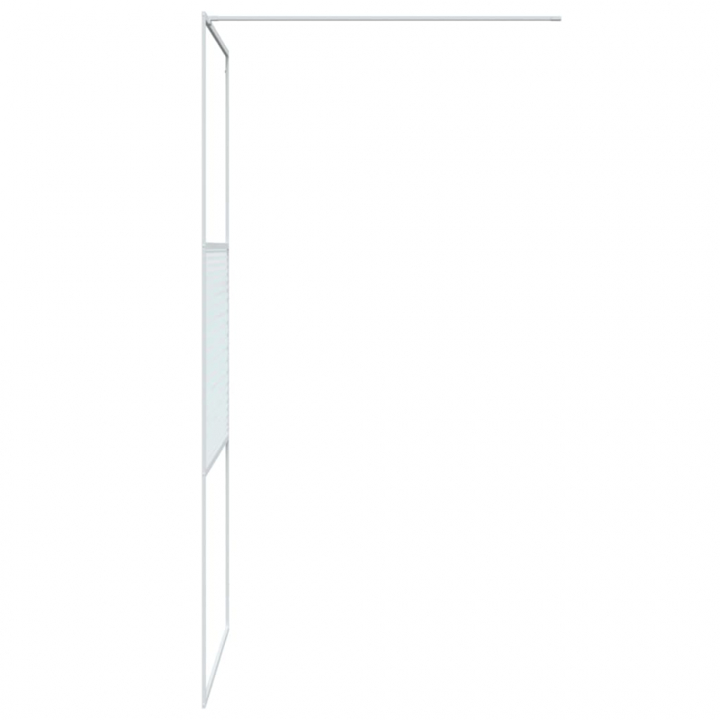 Duschwand für Begehbare Dusche Weiß 90x195 cm ESG-Klarglas