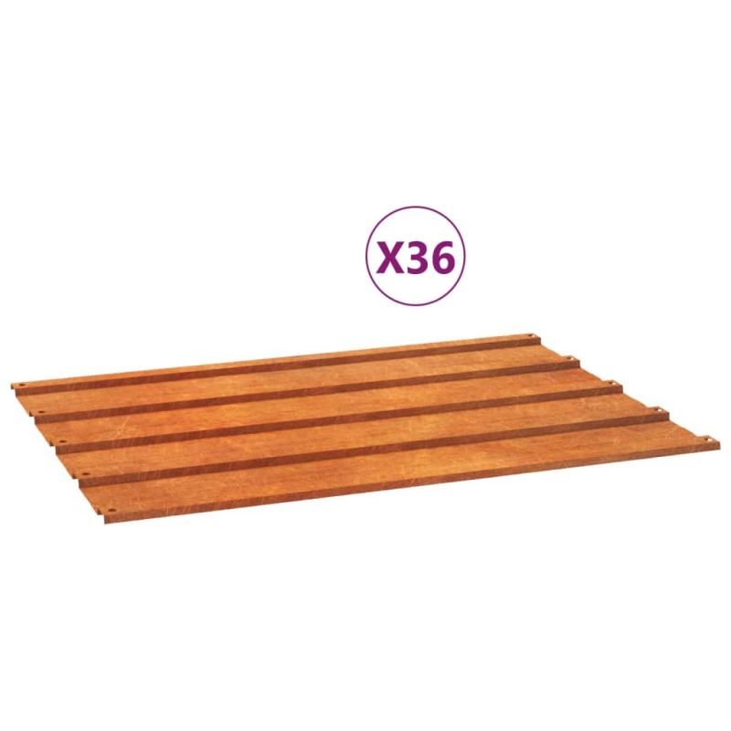 Dachplatten 36 Stk. Rostig 60x44 cm Cortenstahl