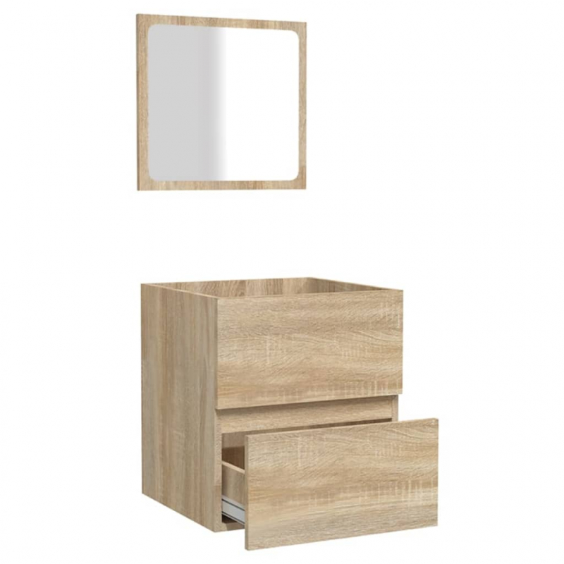 Badschrank mit Spiegel Sonoma-Eiche Holzwerkstoff