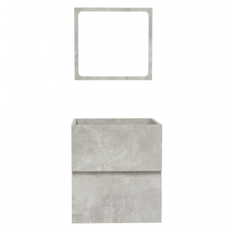 Badschrank mit Spiegel Betongrau Holzwerkstoff