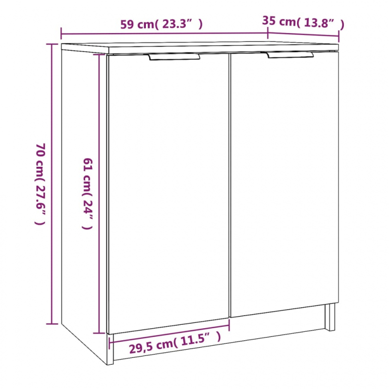 Schuhschrank Sonoma-Eiche 59x35x70 cm Holzwerkstoff
