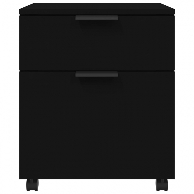 Mobiler Aktenschrank mit Rollen Schwarz 45x38x54 cm