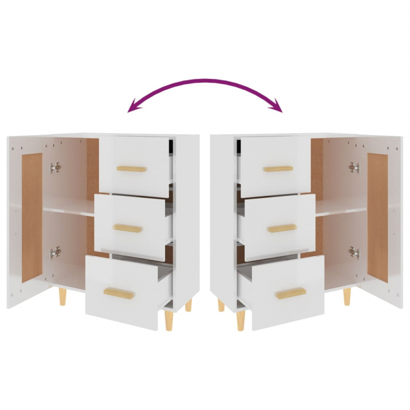 Sideboard Hochglanz-Weiß 69,5x34x90 cm Holzwerkstoff
