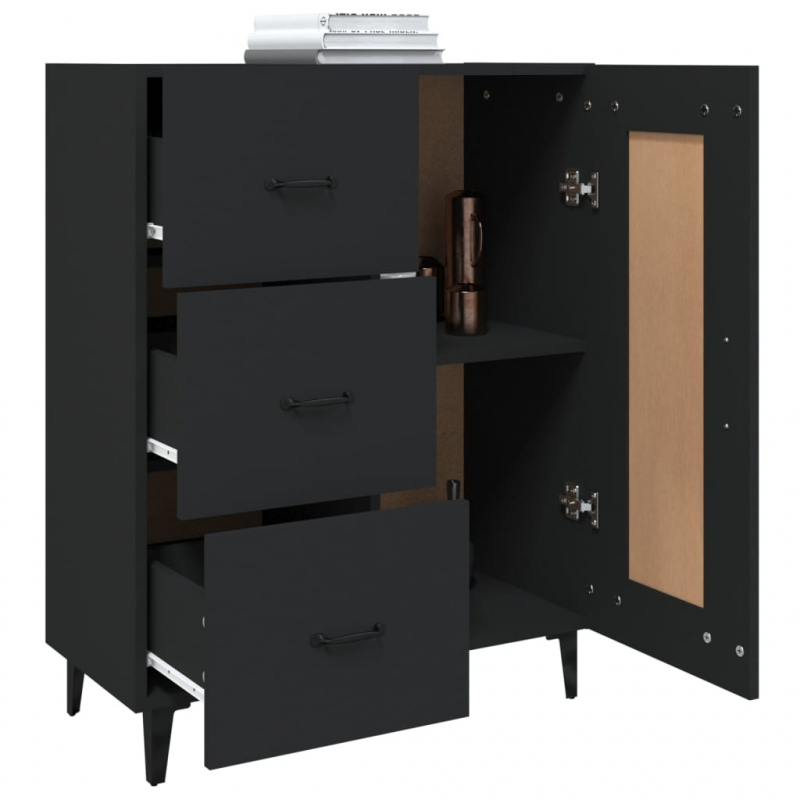 Sideboard Schwarz 69,5x34x90 cm Holzwerkstoff