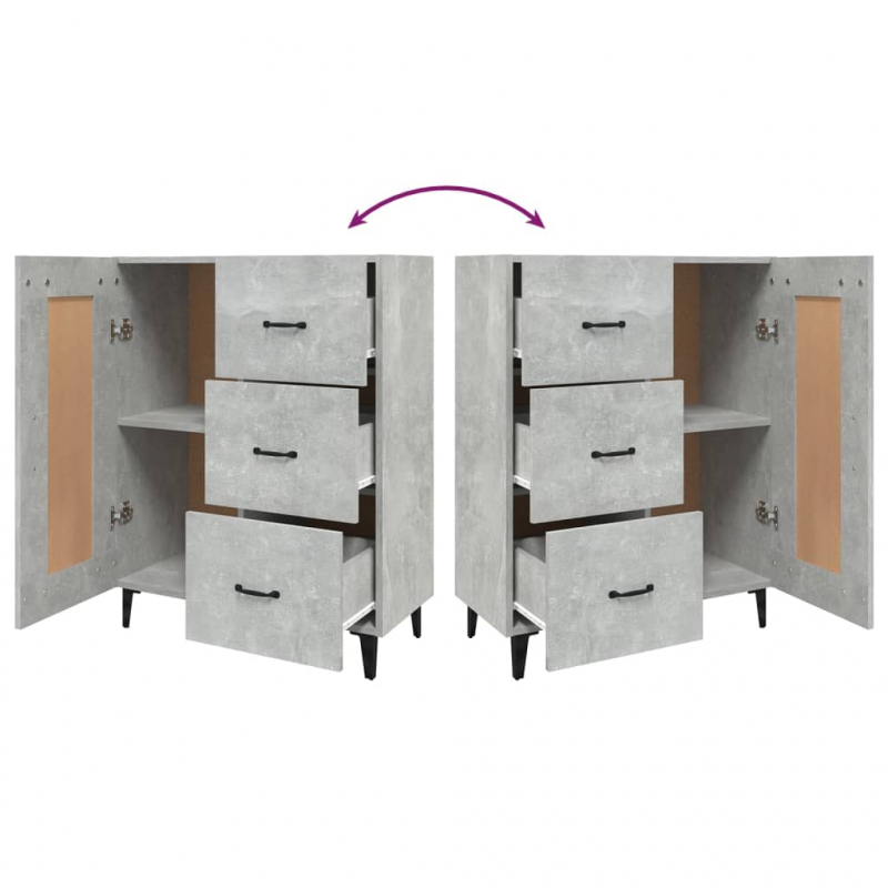 Sideboard Betongrau 69,5x34x90 cm Holzwerkstoff