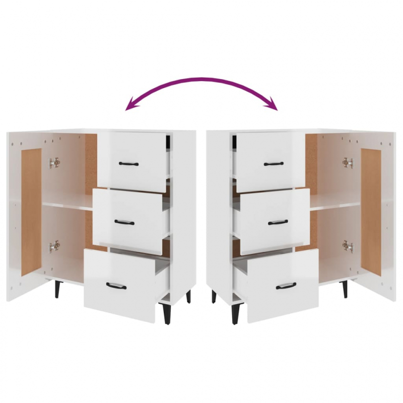 Sideboard Hochglanz-Weiß 69,5x34x90 cm Holzwerkstoff