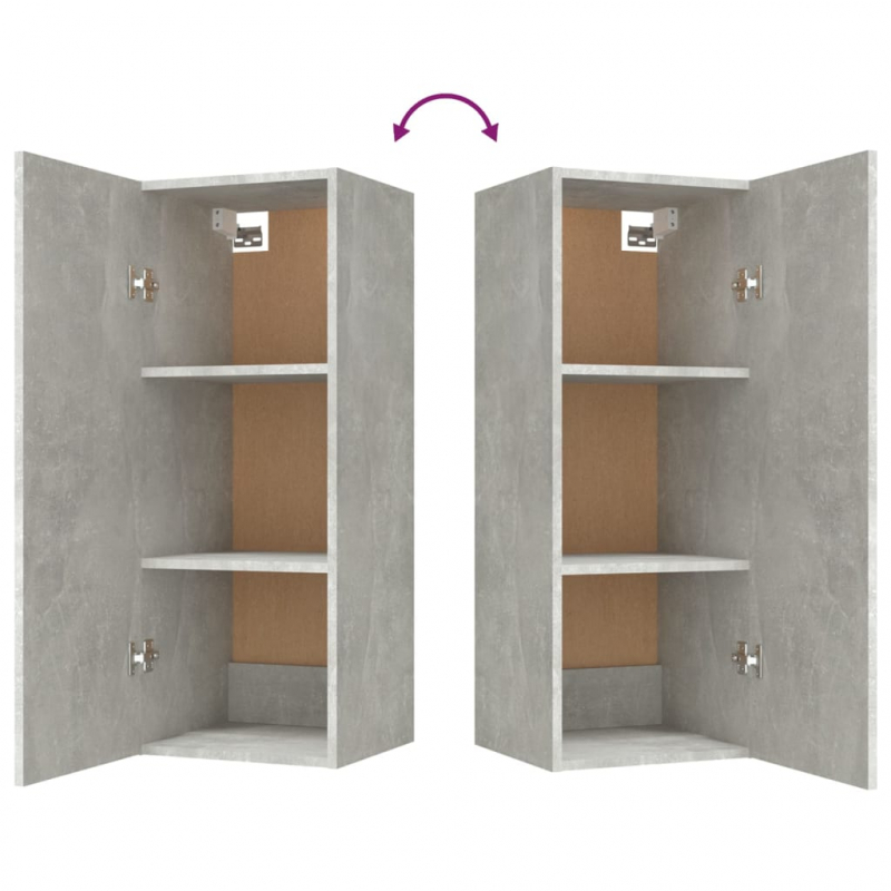 Wandschrank Betongrau 34,5x34x90 cm Holzwerkstoff