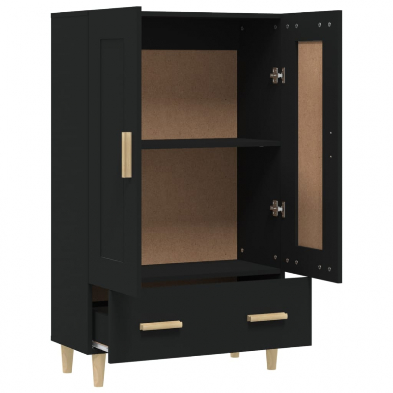 Highboard Schwarz 70x31x115 cm Holzwerkstoff