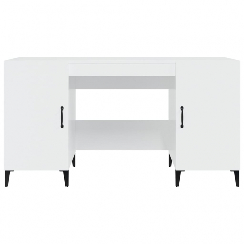 Schreibtisch Hochglanz-Weiß 140x50x75 cm Holzwerkstoff