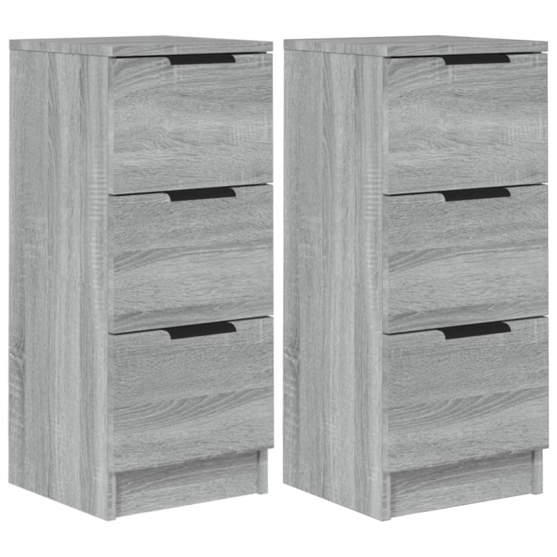 Sideboards 2 Stk. Grau Sonoma 30x30x70 cm Holzwerkstoff