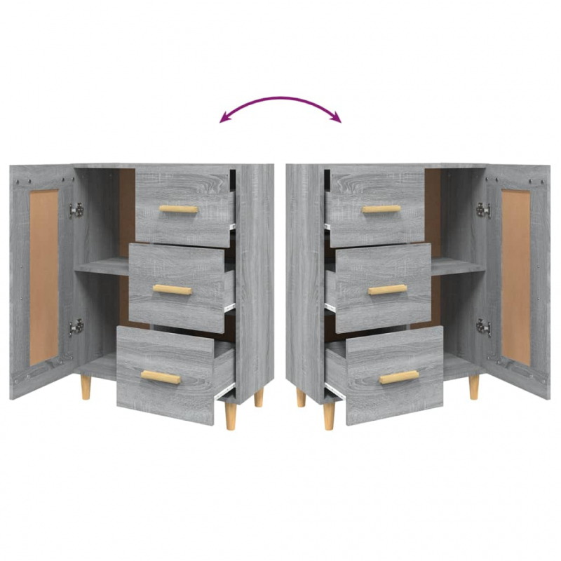 Sideboard Grau Sonoma 69,5x34x90 cm Holzwerkstoff