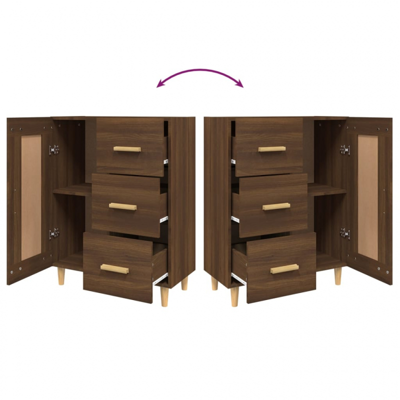 Sideboard Braun Eichen-Optik 69,5x34x90 cm Holzwerkstoff