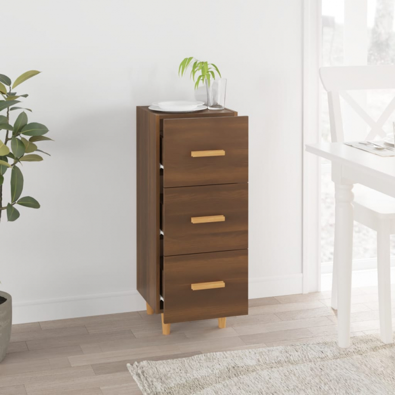 Sideboard Braun Eichen-Optik 34,5x34x90 cm Holzwerkstoff