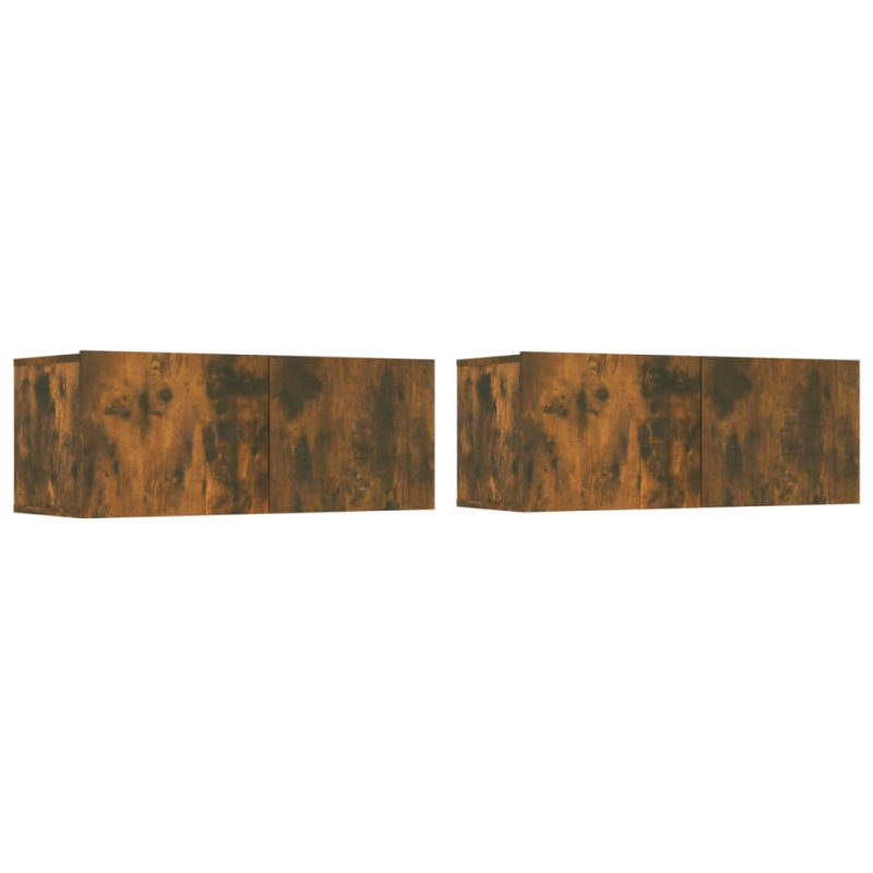 4-tlg. TV-Schrank-Set Räuchereiche Holzwerkstoff