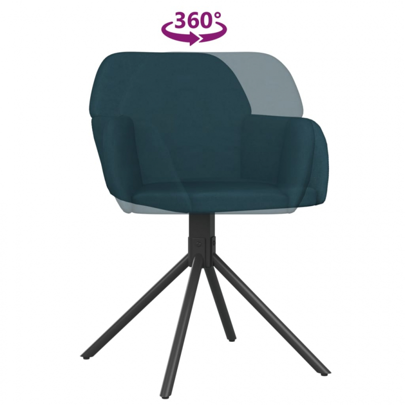 Esszimmerstühle 2 Stk. Drehbar Blau Samt