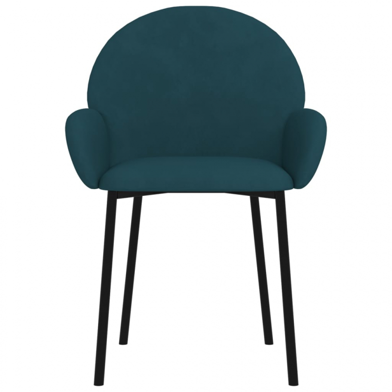 Esszimmerstühle 2 Stk. Blau Samt