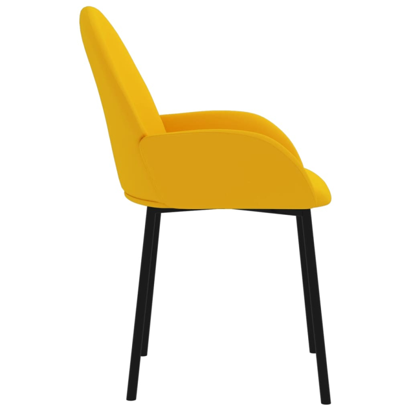 Esszimmerstühle 2 Stk. Gelb Samt