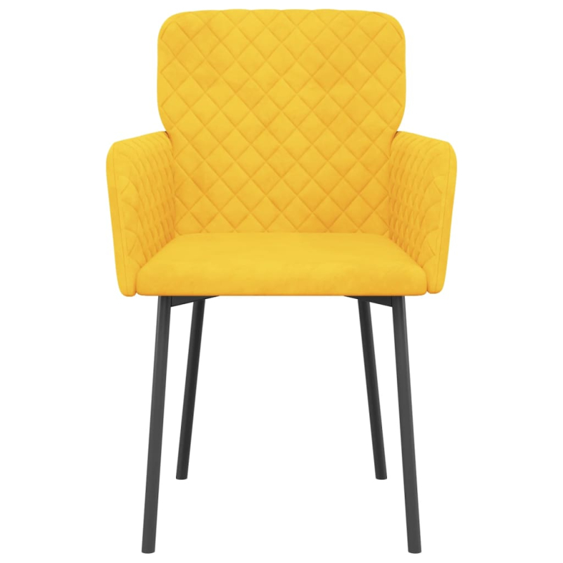 Esszimmerstühle 2 Stk. Gelb Samt