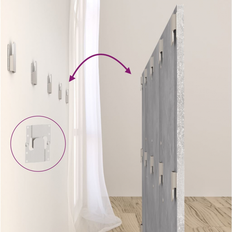 Kopfteil mit Nachttischen Betongrau Holzwerkstoff