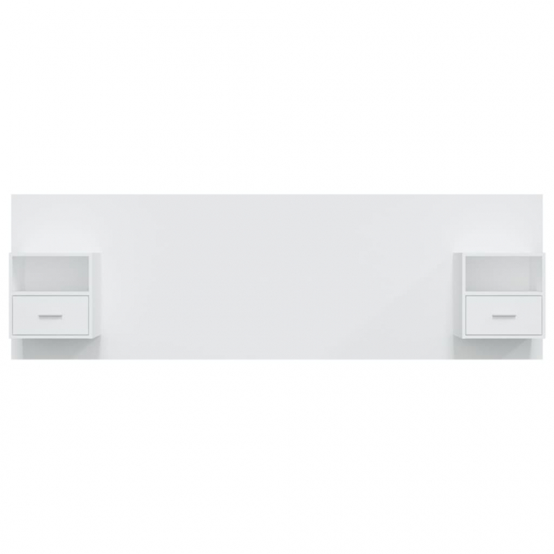 Kopfteil mit Nachttischen Weiß Holzwerkstoff