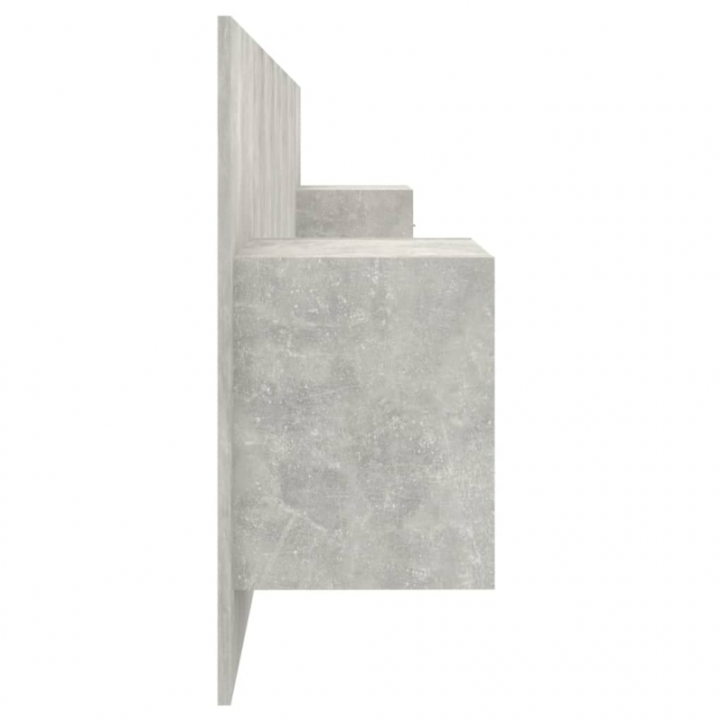 Kopfteil mit Nachttischen Betongrau Holzwerkstoff