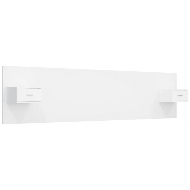 Kopfteil mit Nachttischen Weiß Holzwerkstoff