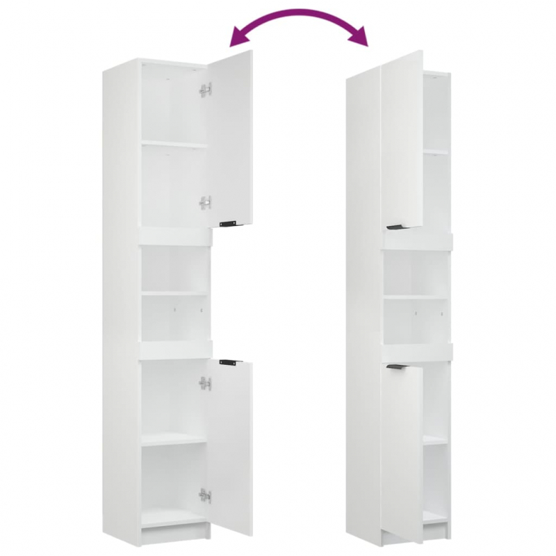 3-tlg. Badmöbel-Set Weiß Holzwerkstoff