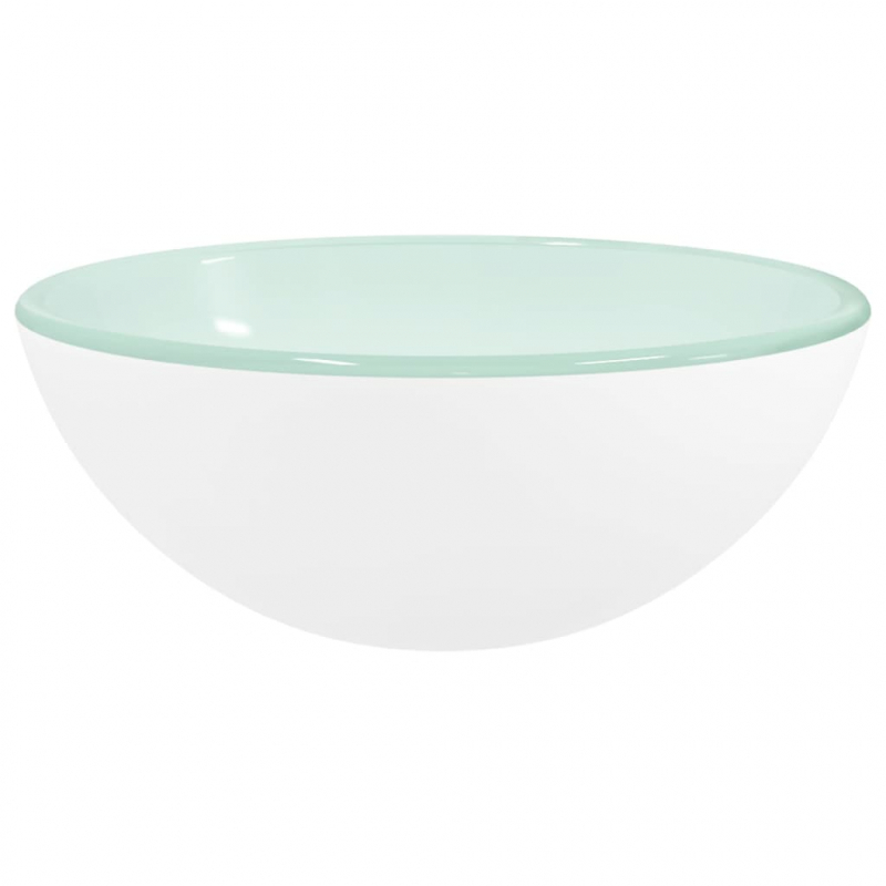 Waschbecken Hartglas 30x12 cm Weiß