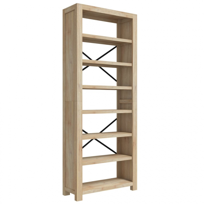 Bücherregal 7 Böden 80x30x200 cm Massivholz Akazie