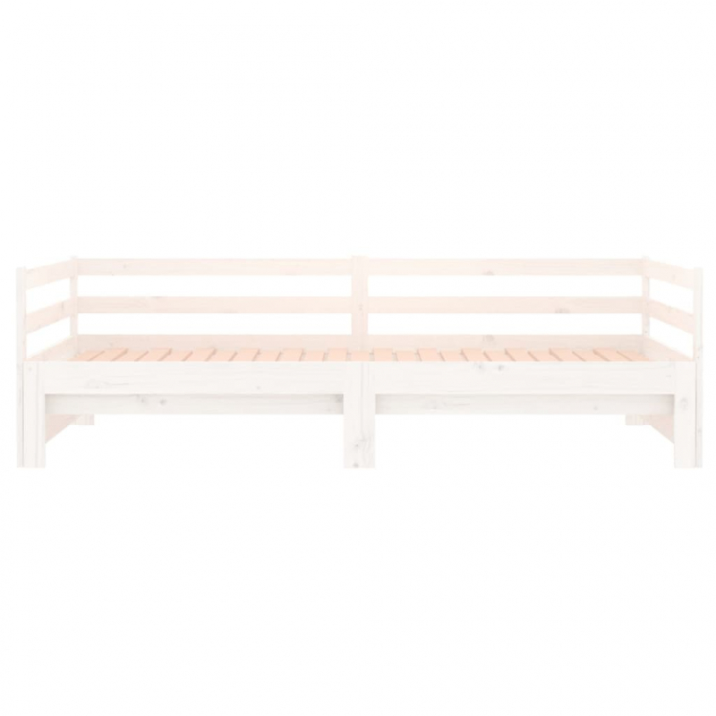Ausziehbares Tagesbett ohne Matratze Weiß 90x190 cm