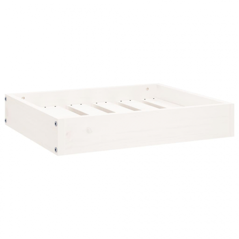 Hundebett Weiß 51,5x44x9 cm Massivholz Kiefer