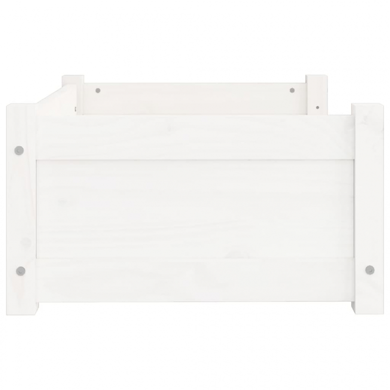 Hundebett Weiß 65,5x50,5x28 cm Massivholz Kiefer