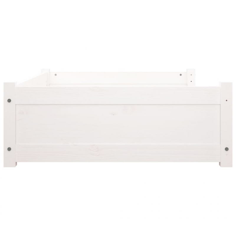 Hundebett Weiß 95,5x65,5x28 cm Massivholz Kiefer