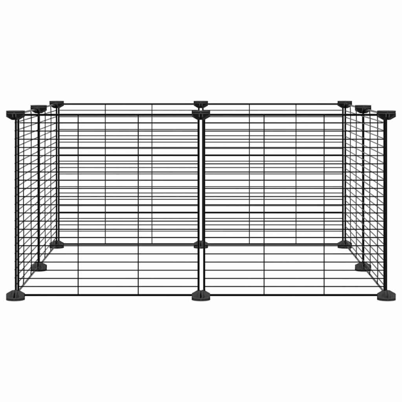 8-tlg. Haustierkäfig Schwarz 35x35 cm Stahl