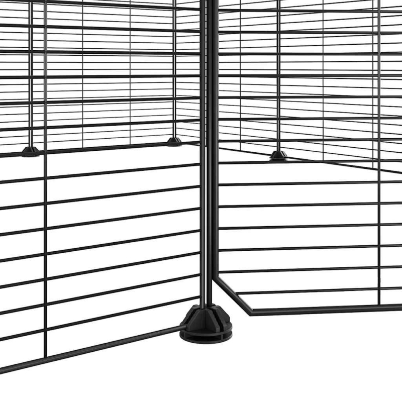 12-tlg. Haustierkäfig mit Tür Schwarz 35x35 cm Stahl