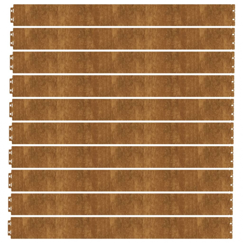 Rasenkanten 10 Stk. 10x103 cm Flexibel Cortenstahl