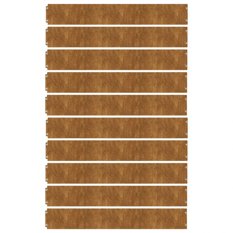 Rasenkanten 10 Stk. 15x103 cm Flexibel Cortenstahl