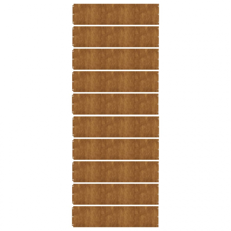 Rasenkanten 10 Stk. 25x103 cm Flexibel Cortenstahl